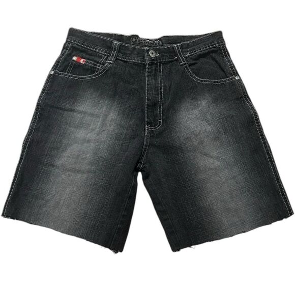 South Pole Y2K Skate Black Jean Shorts - Picture 2 of 3